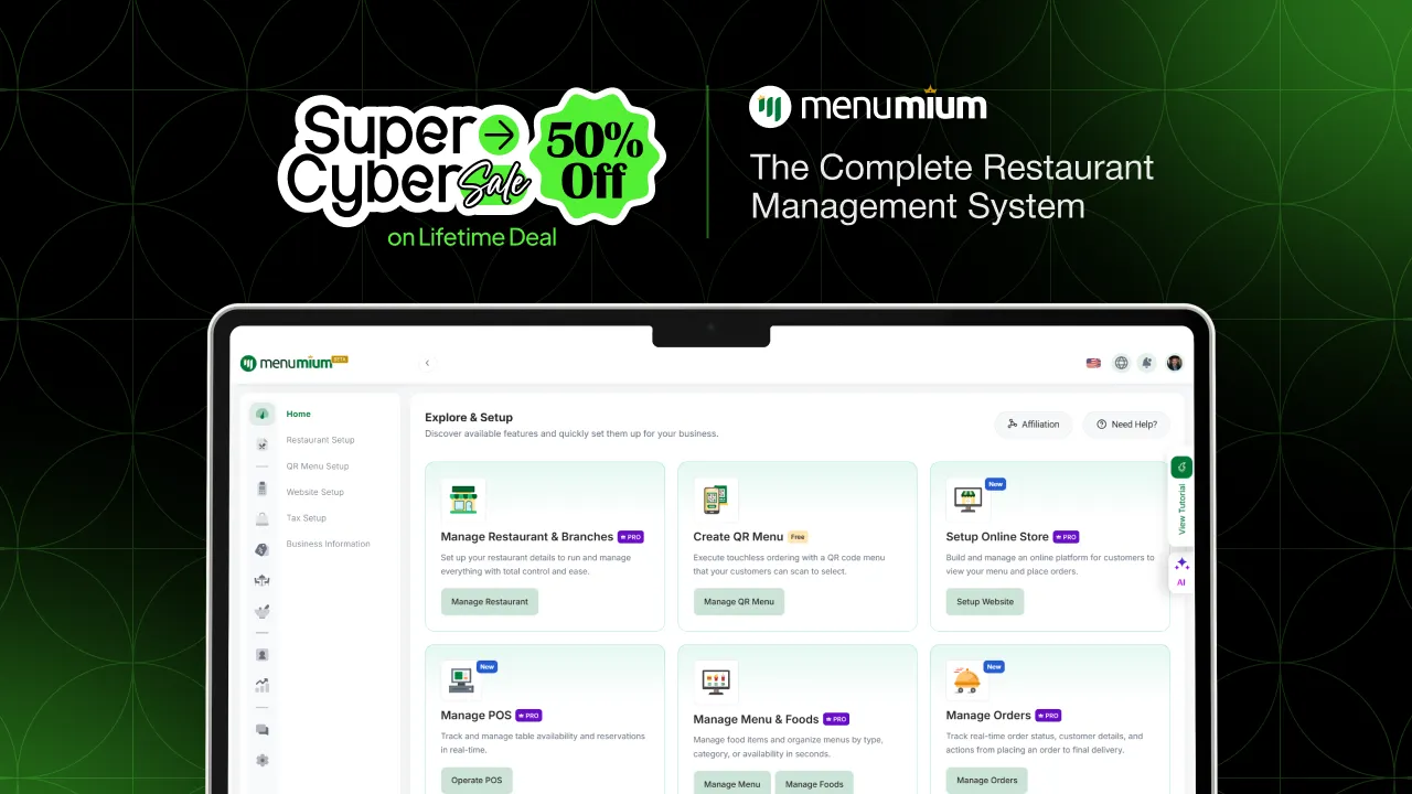 menumium promo for a blog post about black friday saas deals