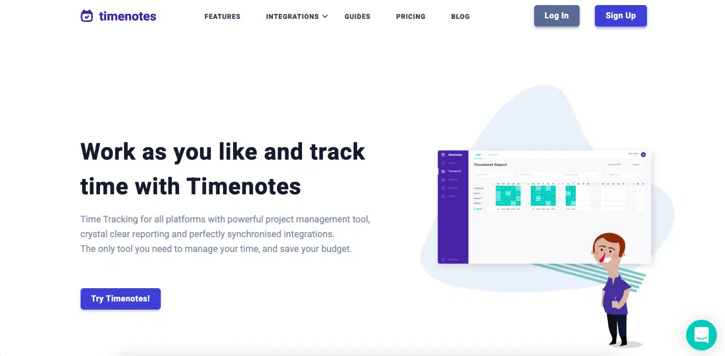 time notes screenshot